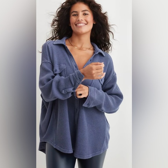 aerie Tops - Aerie LumberJane Waffle Shirt